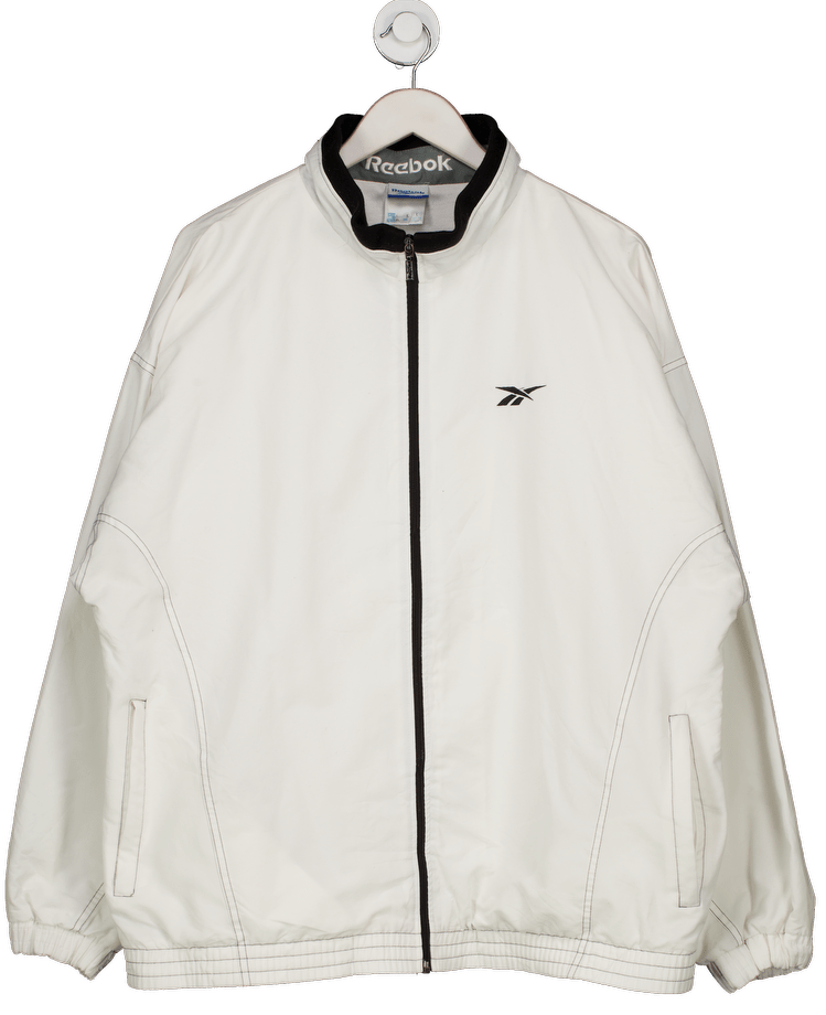 REEBOK White Crosscheck Woven Jackets UK L - Reliked