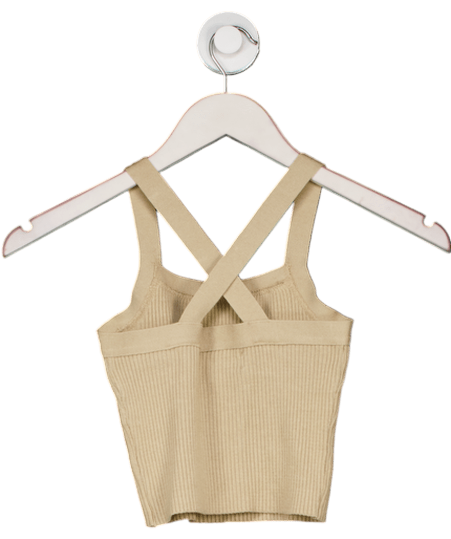 Reformation Beige Camel Knit Crop Top UK XS - Reliked