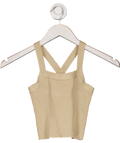 Reformation Beige Camel Knit Crop Top UK XS - Reliked