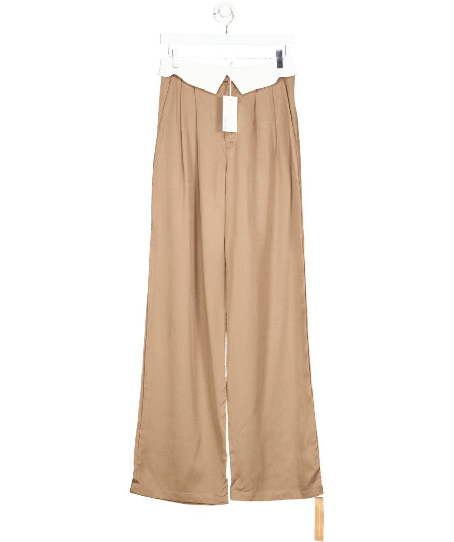 Reformation Beige Stevie Trousers Mushroom Us4 UK 8 - Reliked