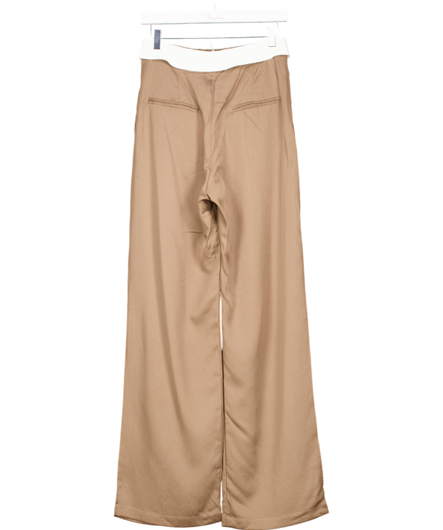 Reformation Beige Stevie Trousers Mushroom Us4 UK 8 - Reliked