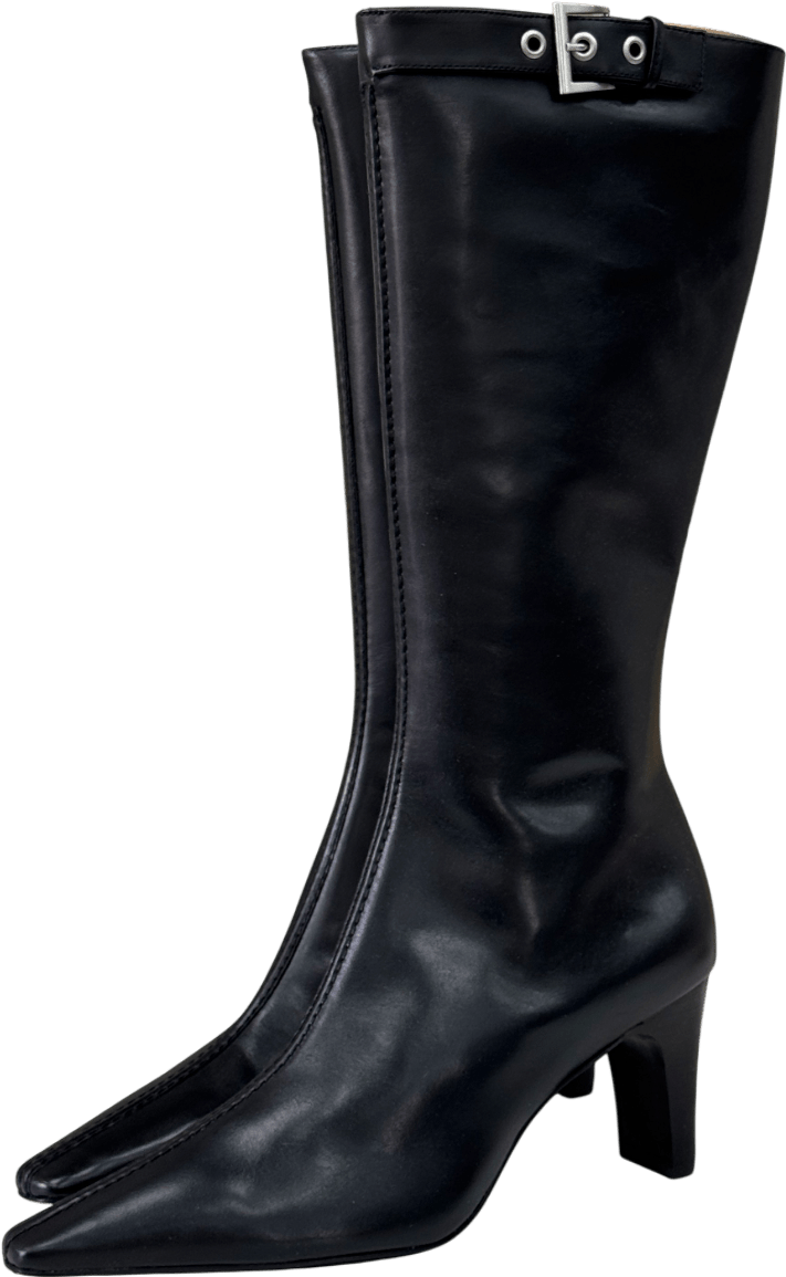 Reformation Black Leather Tatyana Knee Boot Us10.5 UK 8.5 EU 41.5 👠 - Reliked