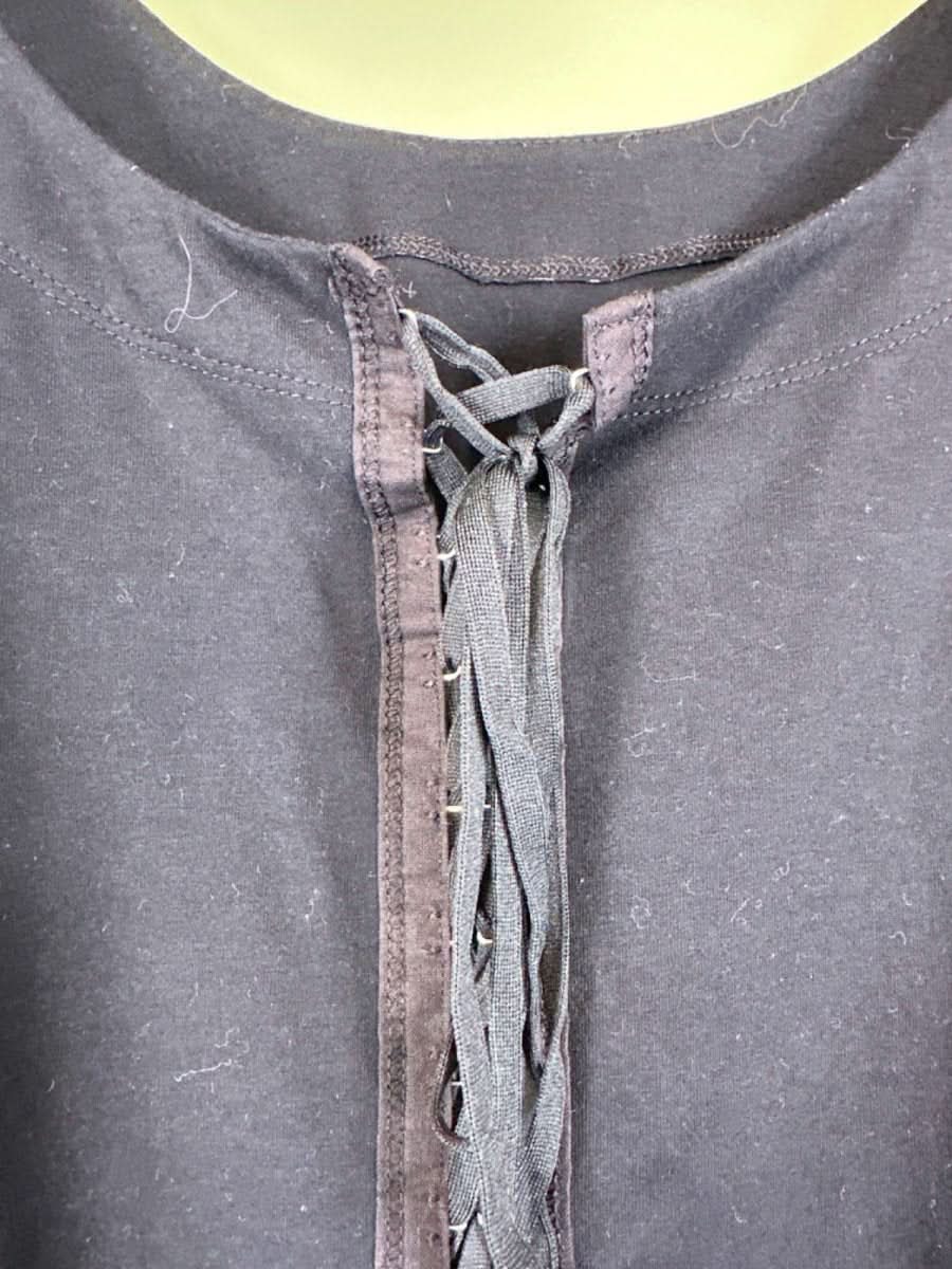 Reformation Black Long Sleeve Lace - up Back Top UK M - Reliked