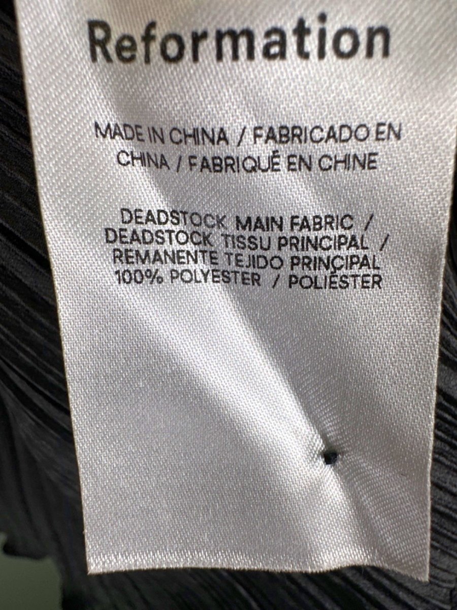 Reformation Black Pleated Long Sleeve Top UK L - Reliked