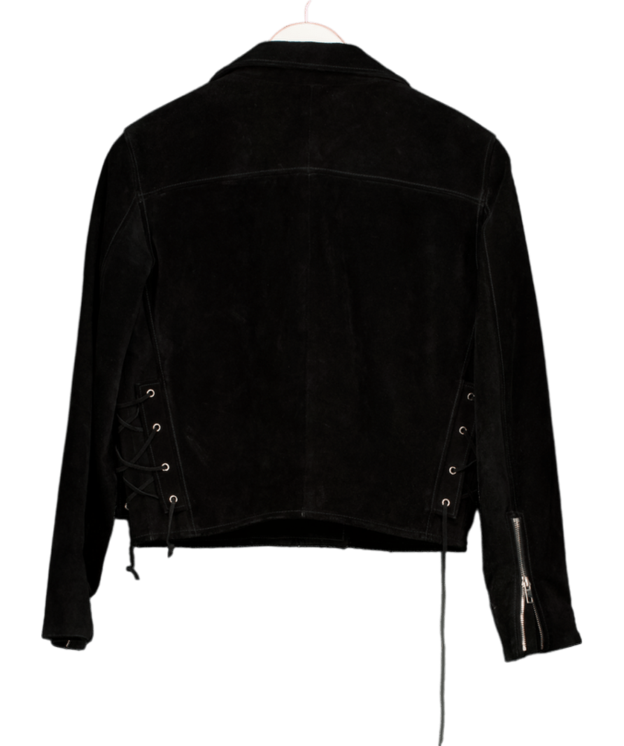 Reformation Black Suede Biker Jacket UK XS - Reliked