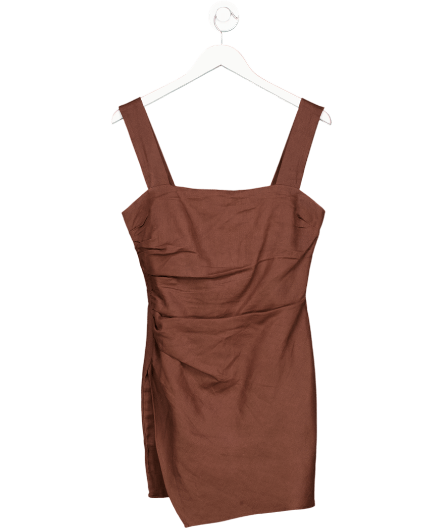 Reformation Brown Kerrigan Linen Dress US4 UK 8 - Reliked