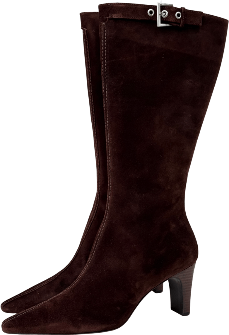 Reformation Chocolate Brown Suede Tatyana Knee Boots Us10.5 UK 8.5 EU 41.5 👠 - Reliked