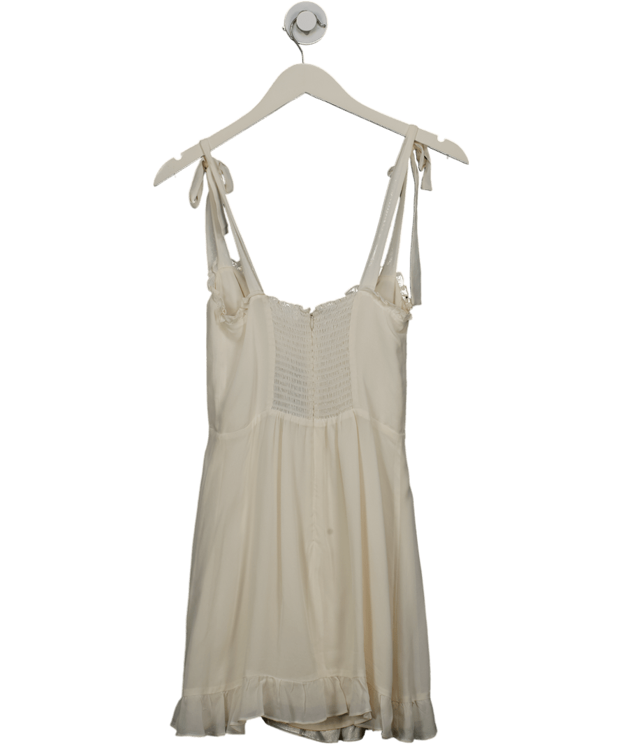 Reformation Cream Desiree Linen Dress UK S - Reliked
