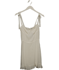 Reformation Cream Desiree Linen Dress UK S - Reliked