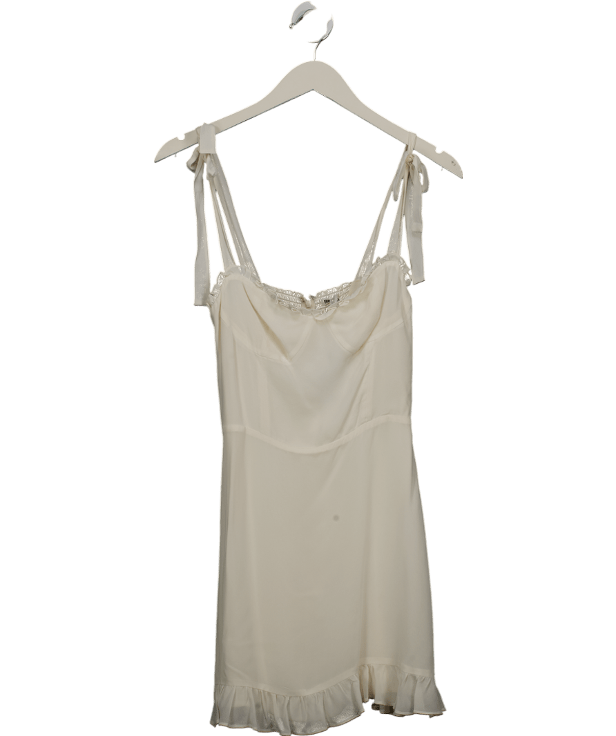 Reformation Cream Desiree Linen Dress UK S - Reliked