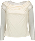 Reformation Cream Tencel / Spandex Off The Shoulder Top UK L - Reliked