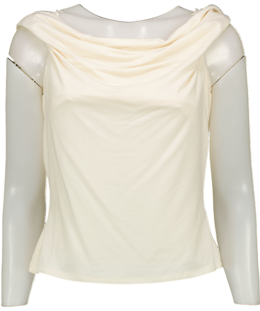 Reformation Cream Tencel / Spandex Off The Shoulder Top UK L - Reliked