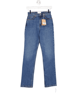 Reformation Mid Blue Jax Stretch High Rise Straight Jeans W24