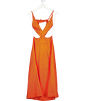 Reformation Orange Cut - out Samara Linen Dress In Flame Us2 UK 6 - Reliked