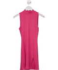 Reformation Pink Ribbed High Neck Mini Dress UK XS - Reliked