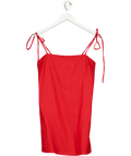 Reformation Red Aubree Linen Dress UK S - Reliked