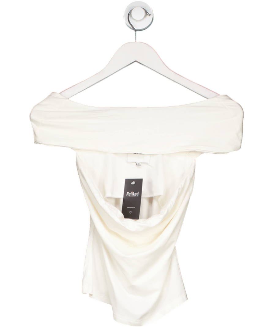 Reformation White Square Neck Halter Neck Top UK XS - Reliked