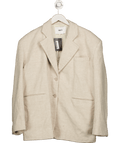 Refy Beige Brushed Wool Look Oversize Blazer UK S - Reliked