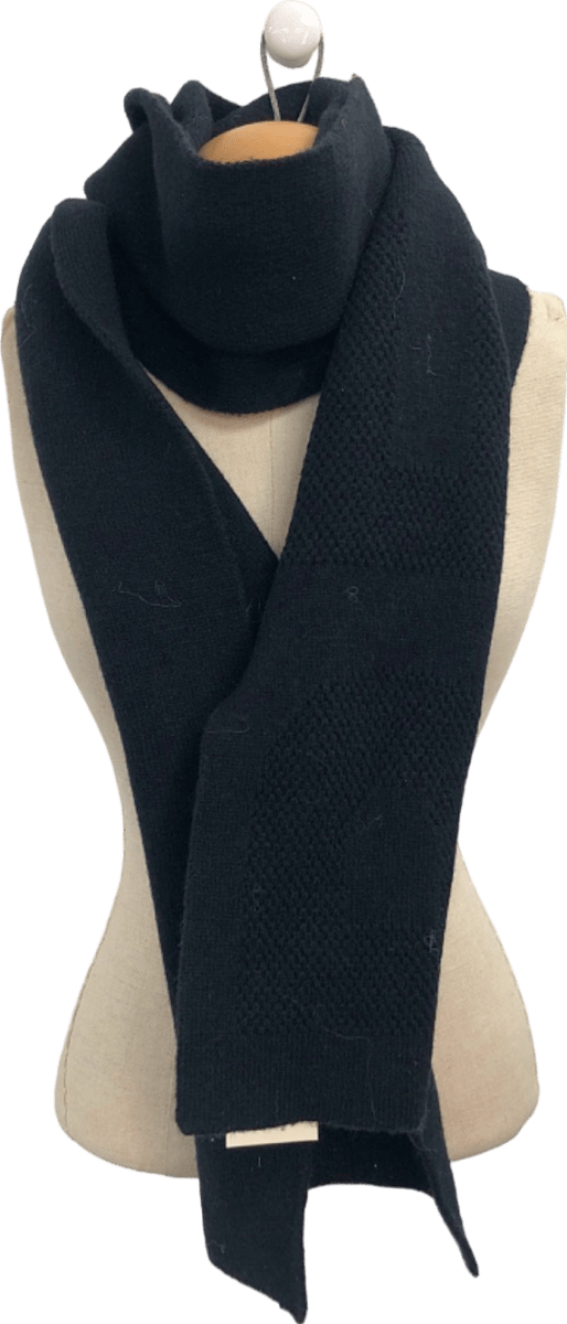 REFY Black Wool Scarf with Recycled Nylon and Elastane One Size - Reliked