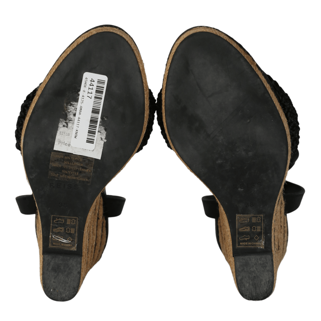 REISS Black / beige Selene Wedge sandals UK 5 EU 38 👠 - Reliked