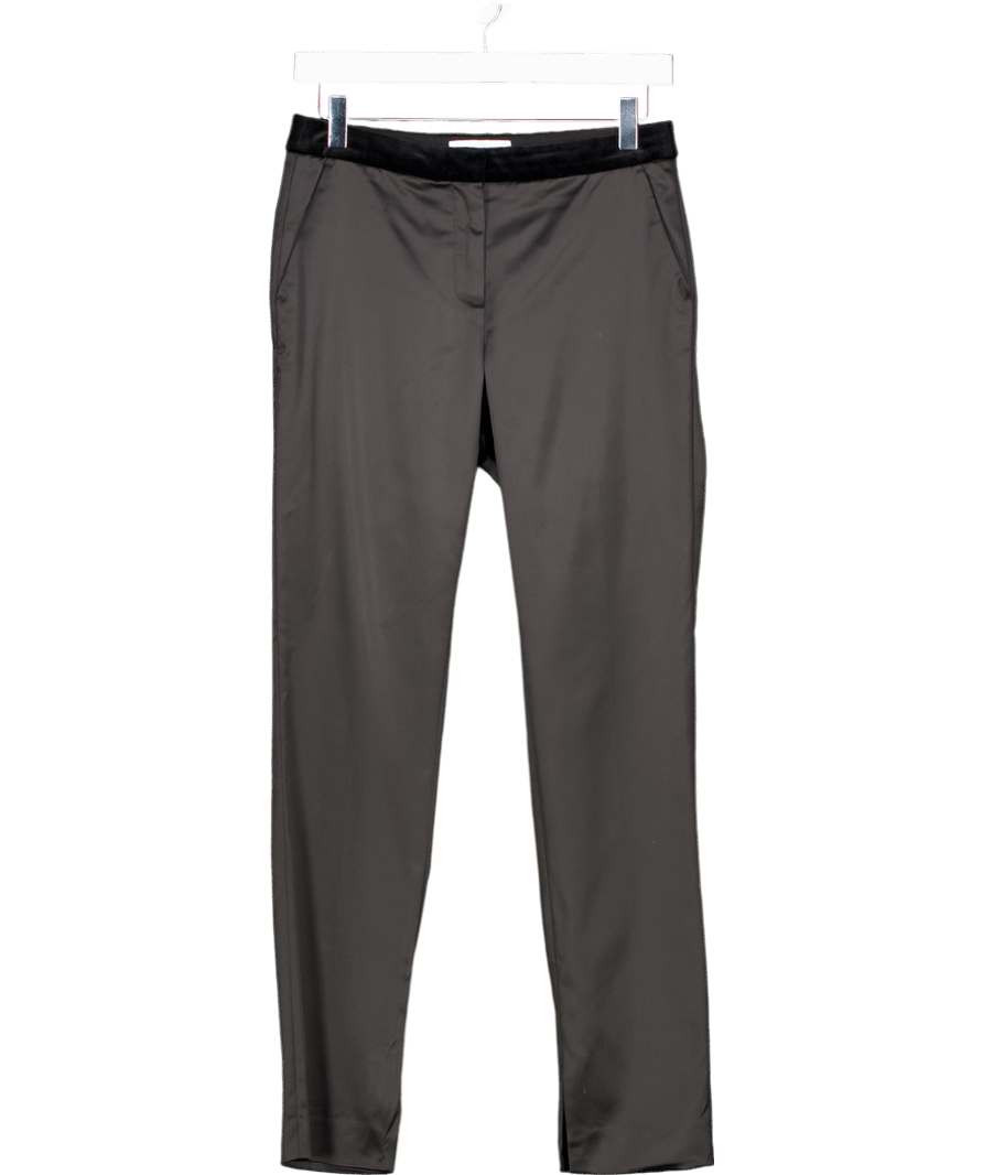 REISS Black Beth Satin High Waist Cigarette Trousers UK 6 - Reliked