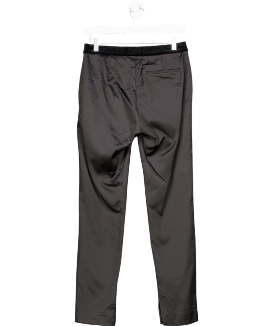 REISS Black Beth Satin High Waist Cigarette Trousers UK 6 - Reliked