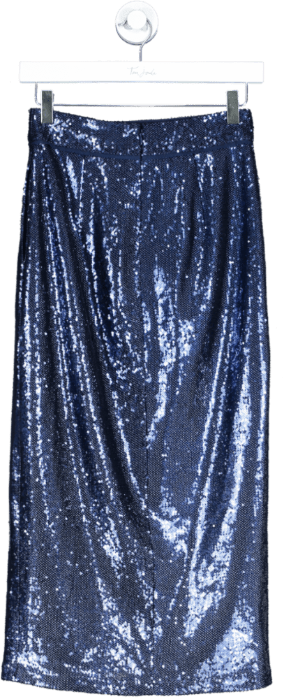 REISS Blue Dakota Sequin Pencil Skirt UK 6 - Reliked