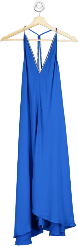 REISS Blue Embellished Strap Midi Dress UK 8 - Reliked