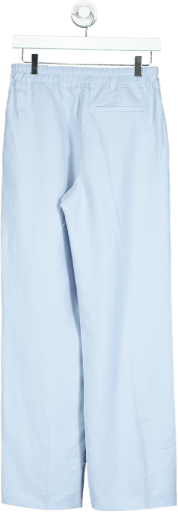REISS Blue Linen Blend Pull On Trousers UK 6 - Reliked