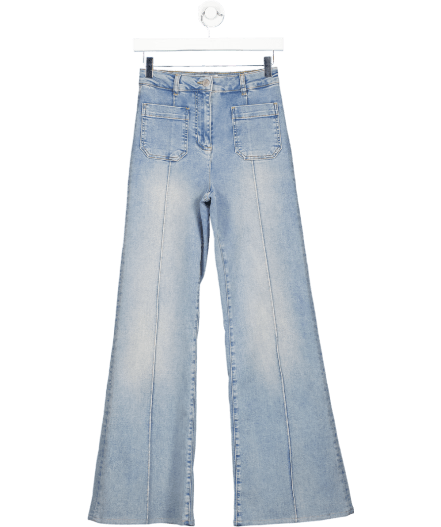 REISS Blue Sakura Patch - pocket Flared W26 - Reliked