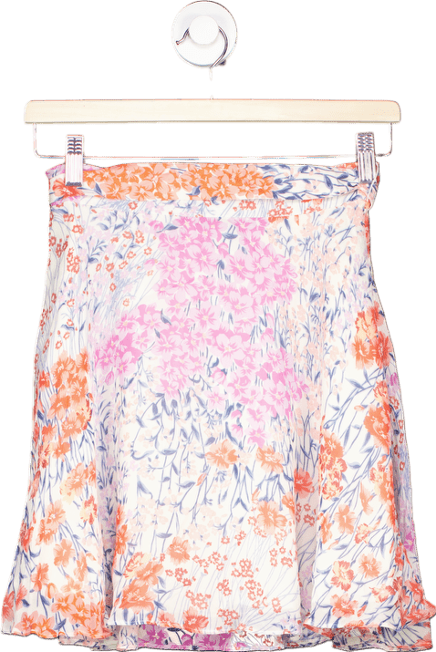 Reiss Coral White Elle - Meadow Print Flippy Skirt UK 6 - Reliked