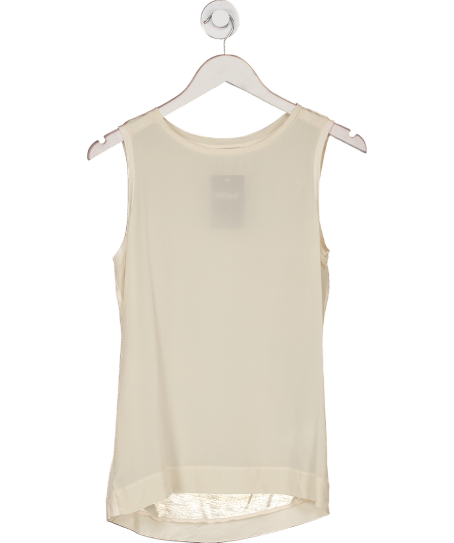 REISS Cream Kali Silk Sleeveless Top UK 4 - Reliked