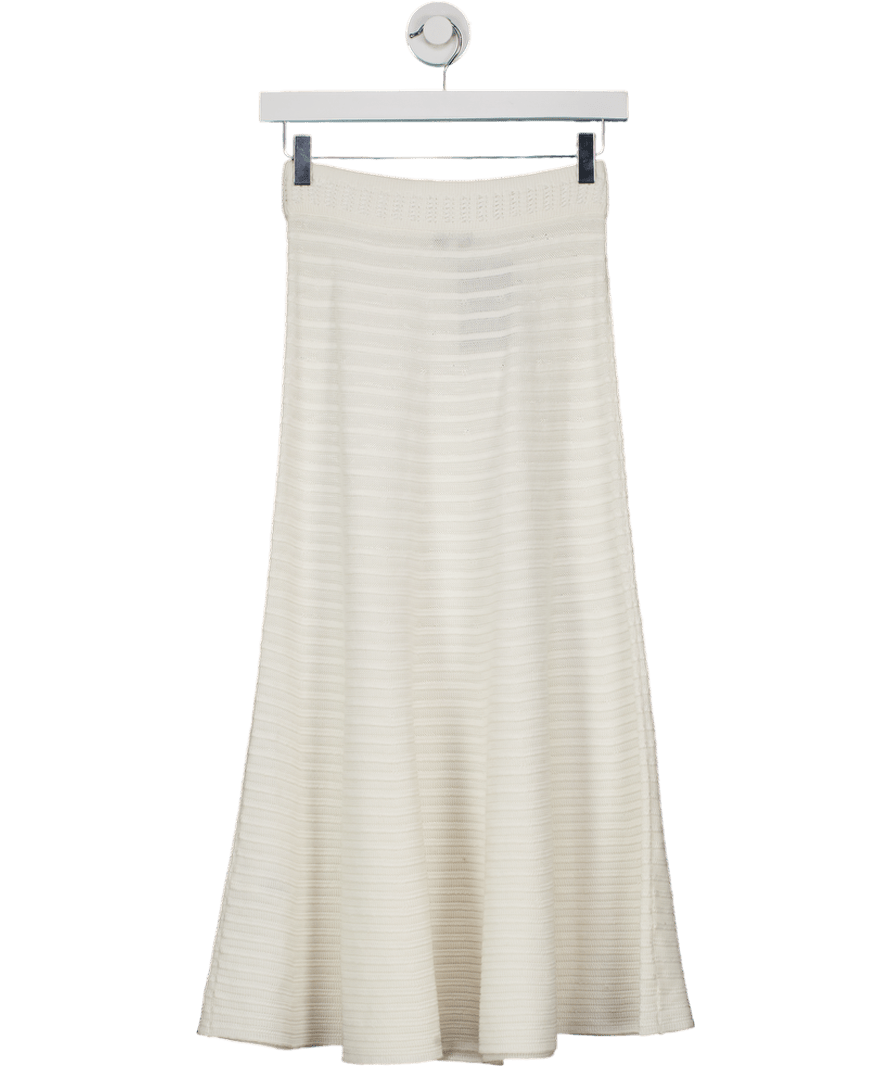 REISS Cream Lizzie Crochet Knit Midi Skirt UK XS - Reliked
