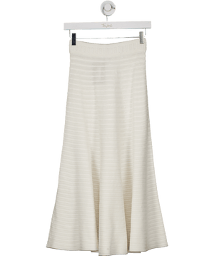 REISS Cream Lizzie Crochet Knit Midi Skirt UK XS