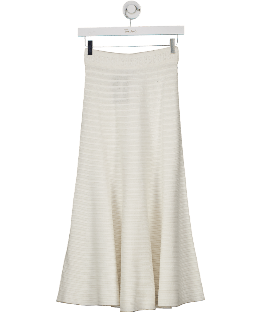 REISS Cream Lizzie Crochet Knit Midi Skirt UK XS - Reliked