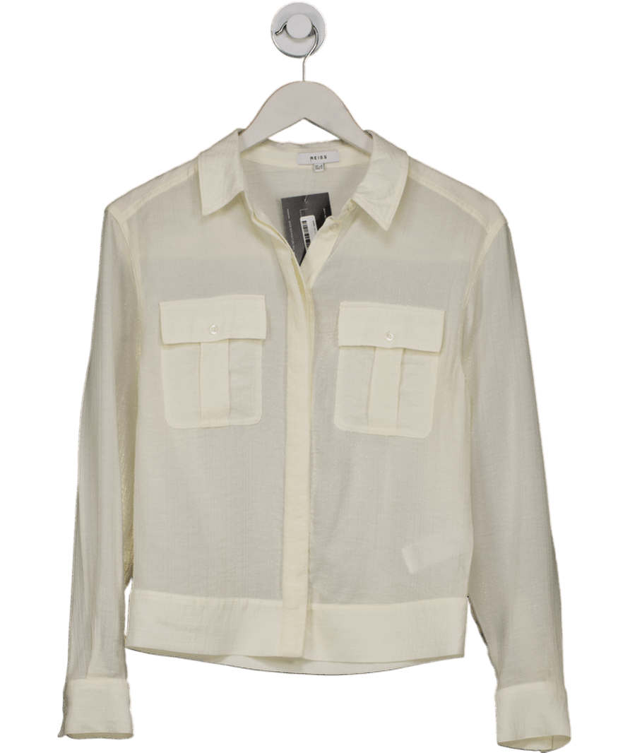 REISS Cream Twin Pocket Shirt UK 6 - Reliked