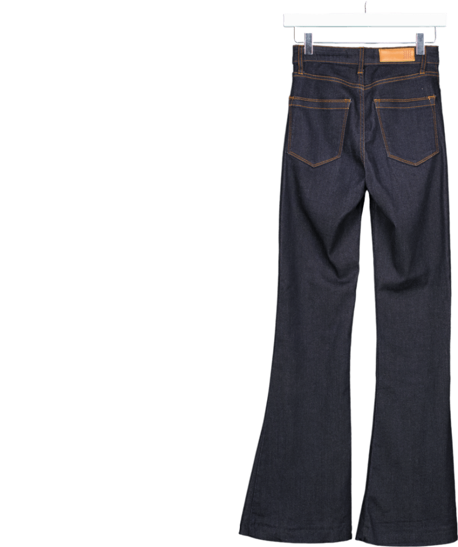 REISS Dark Blue Elsie High Rise Flared Jeans W25 - Reliked