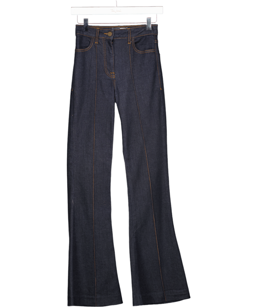 REISS Dark Blue Elsie High Rise Flared Jeans W25 - Reliked