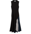 REISS Hybrid Colourblock Midi Dress In Black UK S - Reliked