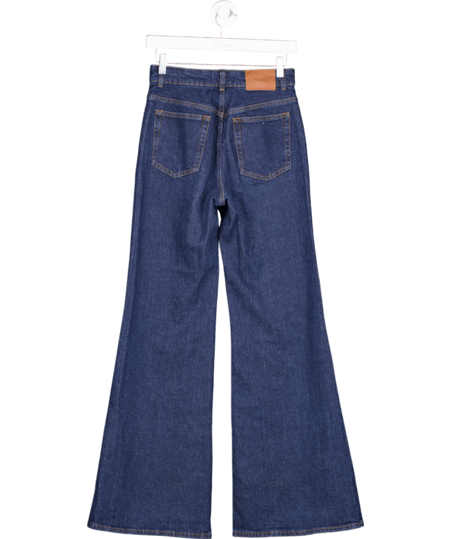 REISS Juniper Flared Front Seam Jeans In Mid Blue W25 - Reliked