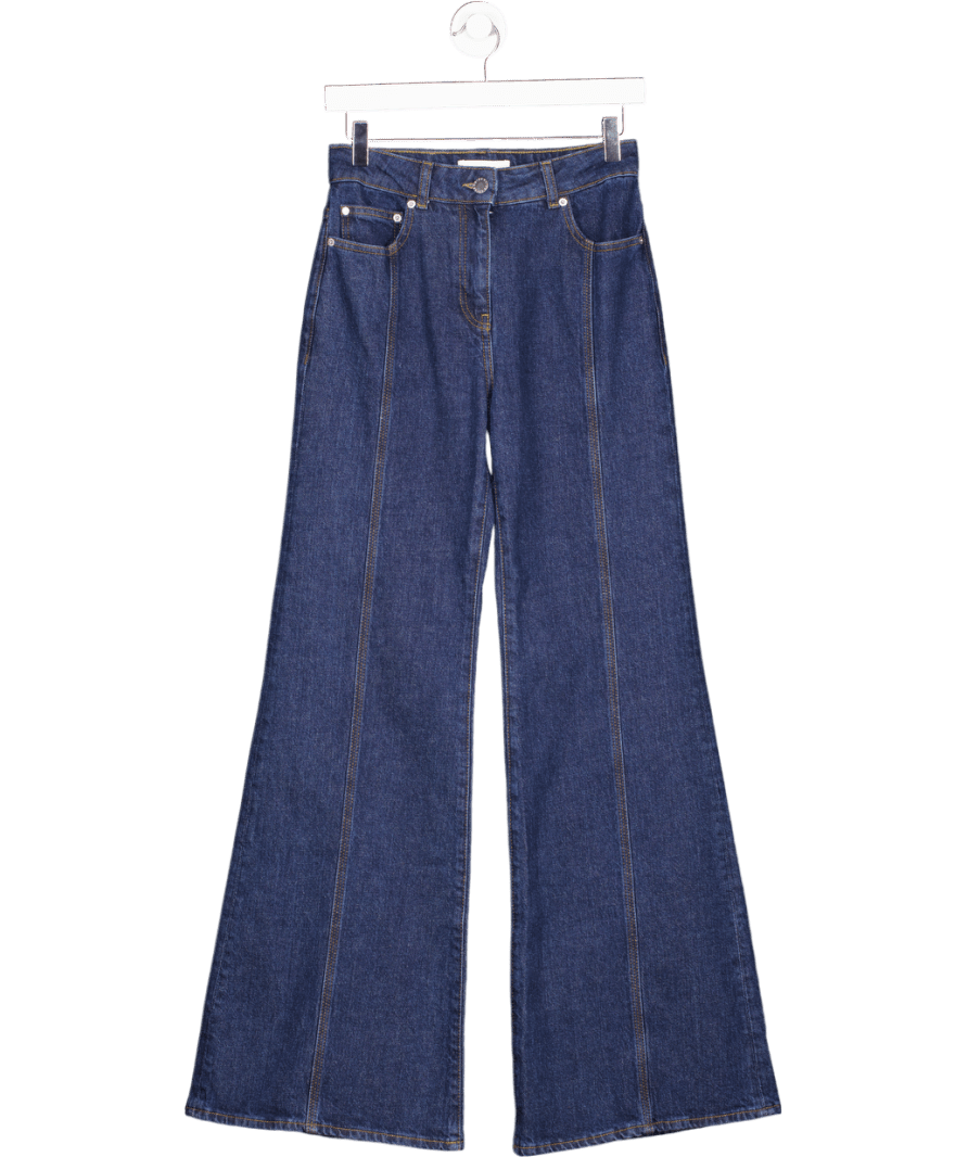 REISS Juniper Flared Front Seam Jeans In Mid Blue W25 - Reliked