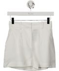 REISS Lori Viscose - linen Front Pleat Suit Shorts In White UK 4 - Reliked