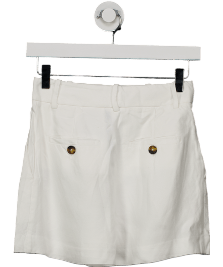 REISS Lori Viscose - linen Front Pleat Suit Shorts In White UK 4 - Reliked