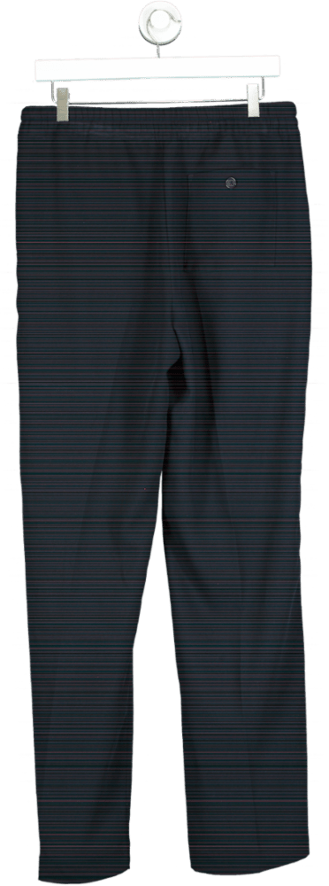 REISS Navy Blue/ Camel Odell Wide Wide Leg Pull On Trousers UK 12 - Reliked