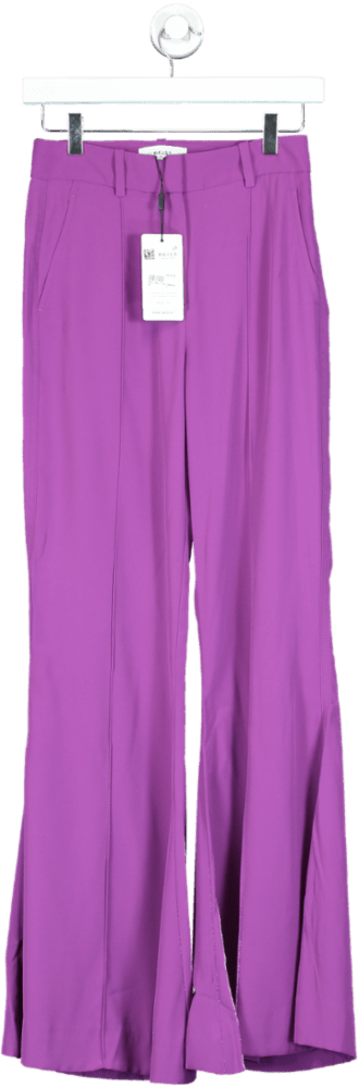 REISS Purple Gabi Fluid Flare Trousers UK 4 - Reliked