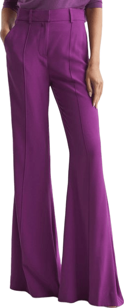REISS Purple Gabi Fluid Flare Trousers UK 4 - Reliked