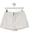 REISS White Clement Cotton Lace - up Shorts UK 6 - Reliked