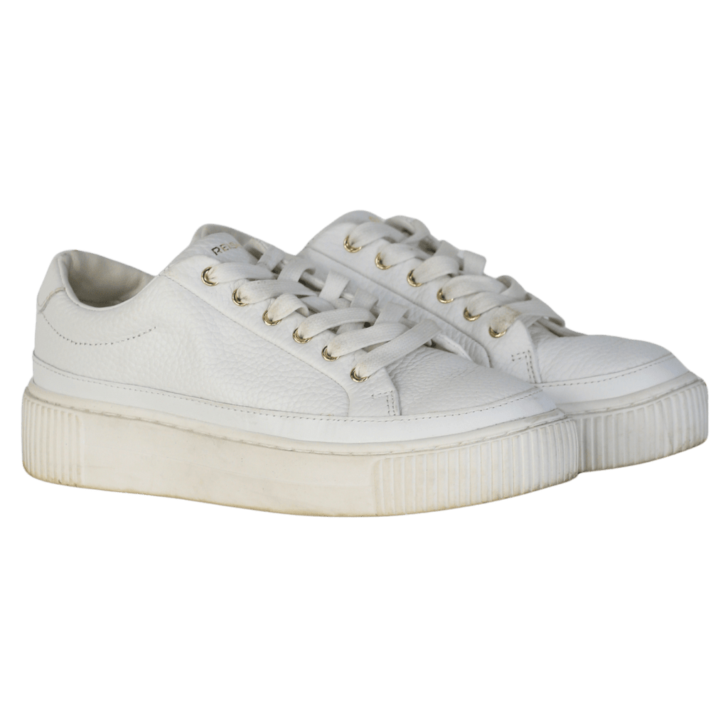 REISS White Leanne Low Top Leather Trainer UK 4 EU 37 👠 - Reliked