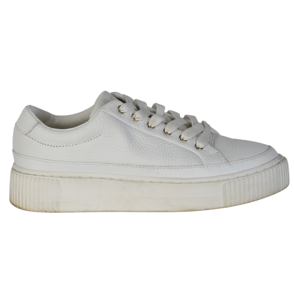 REISS White Leanne Low Top Leather Trainer UK 4 EU 37 👠 - Reliked