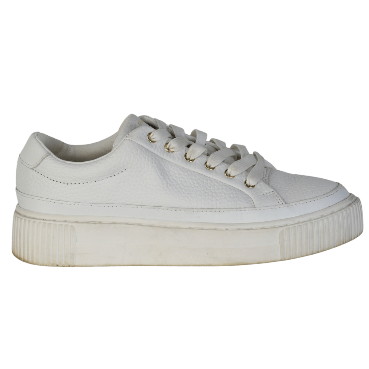 REISS White Leanne Low Top Leather Trainer UK 4 EU 37 👠 - Reliked